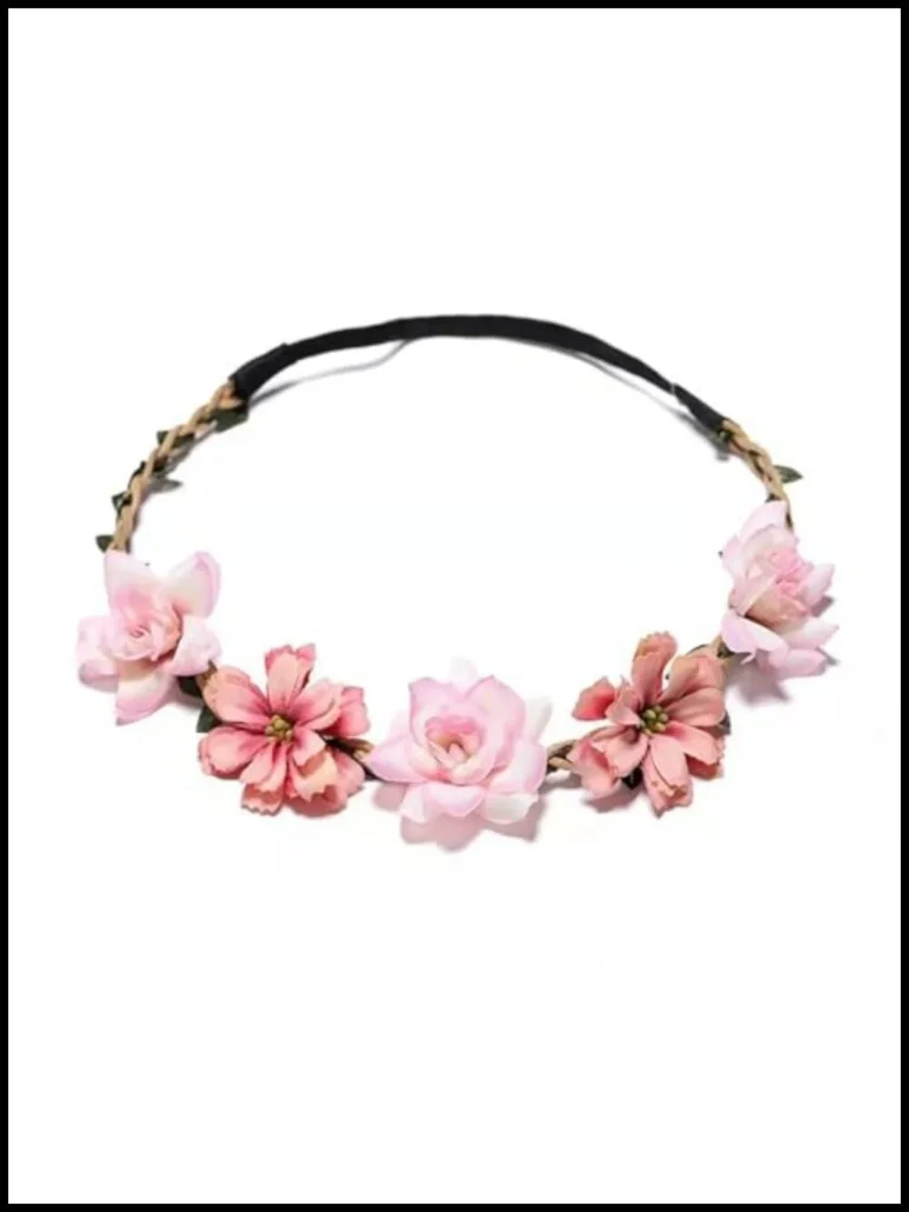 Boho Floral Crown Headbands, 6 Pack Silk Flowers, Adjustable Wedding & Festival